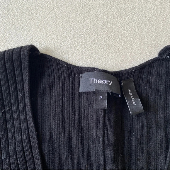 Theory Knit Ribbed Flare Mini Dress in Black Womens Size P - Picture 6 of 8